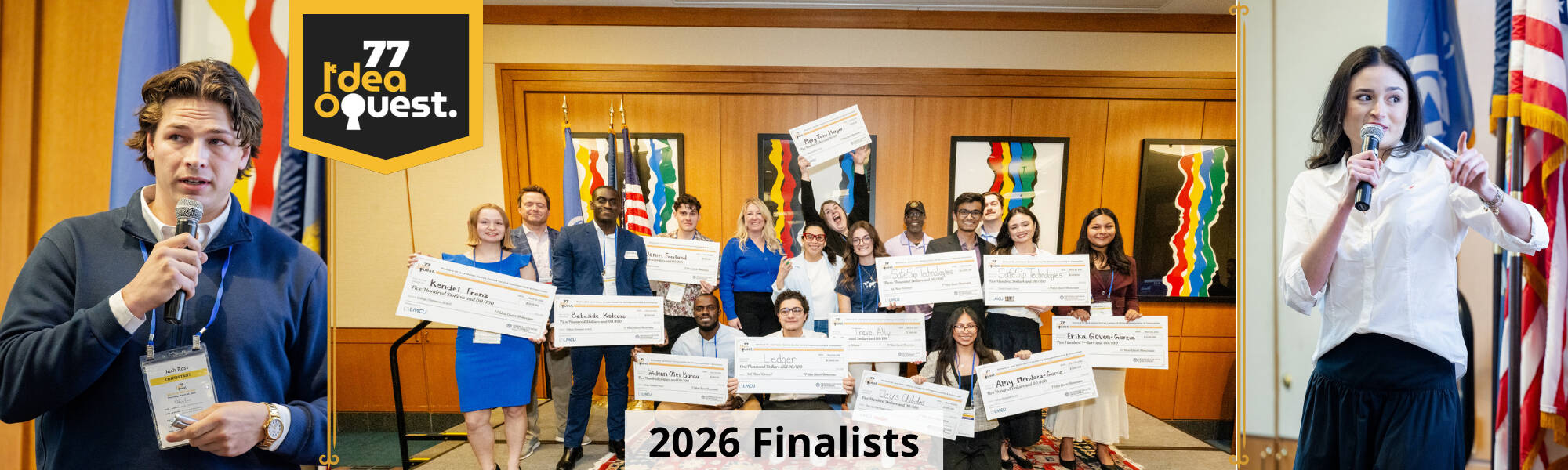77 Idea Quest banner featuring images of the participants of the 2026 showcase event.